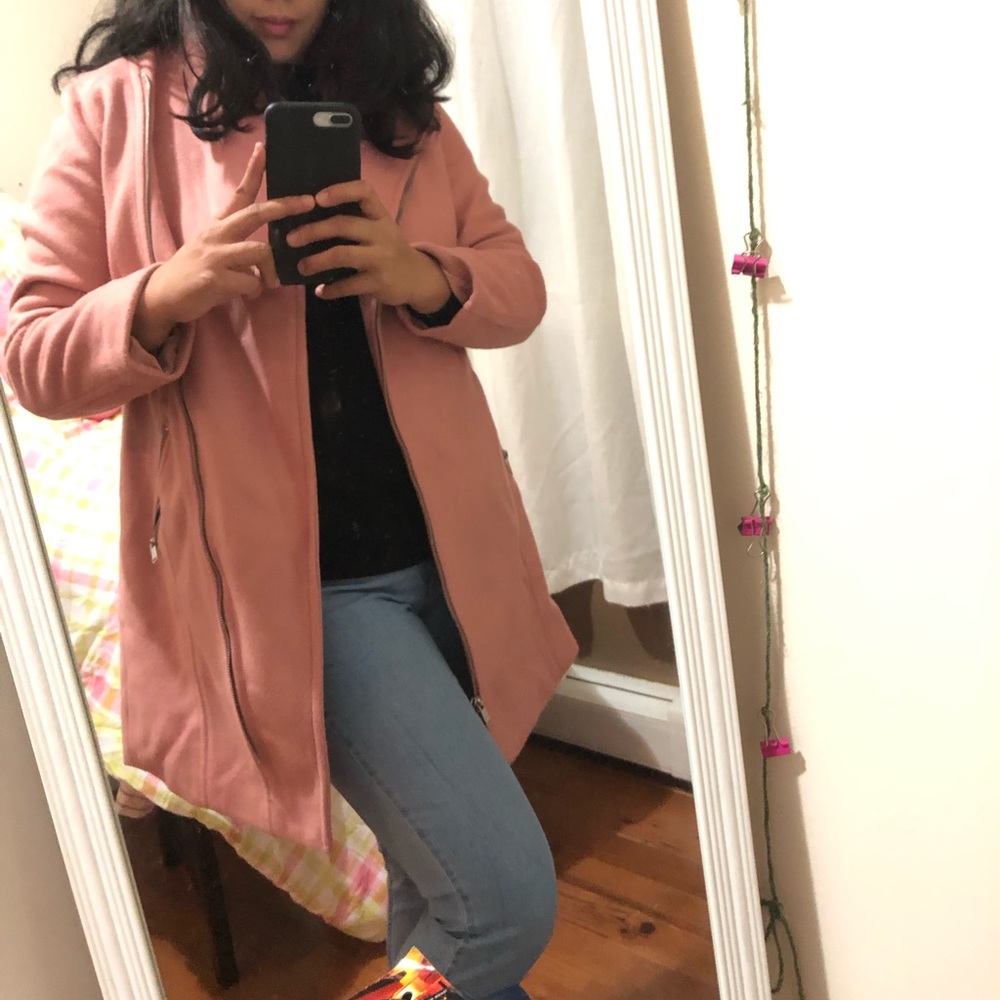 Pink Winter Wool Coat